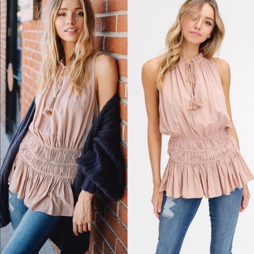 Blush Tassel Sleeveless Top - Picture 3 of 3